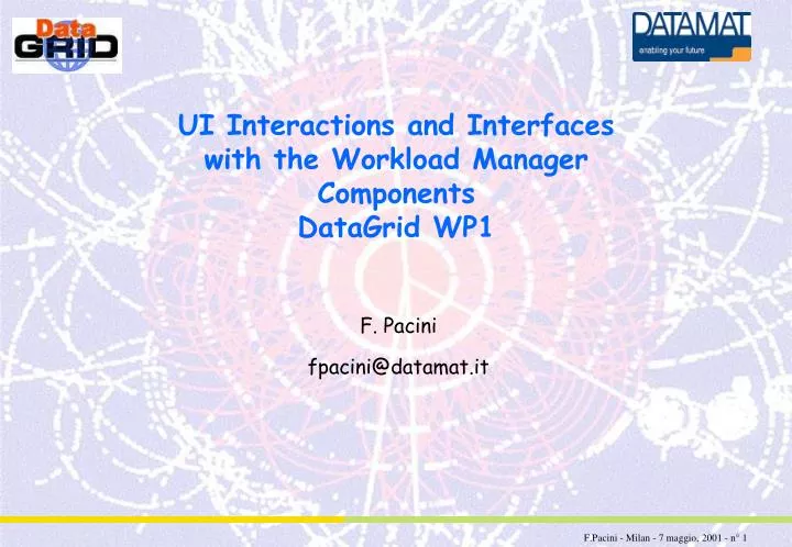 ui interactions and interfaces with the workload manager components datagrid wp1