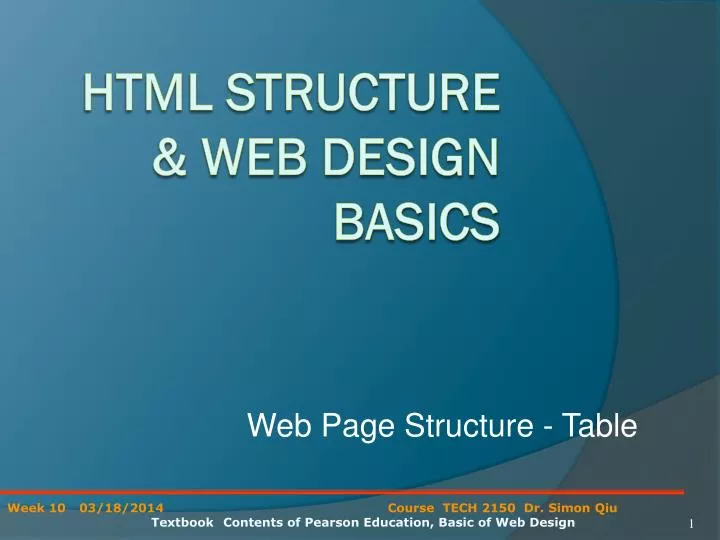 web page structure table