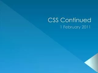 CSS Continued