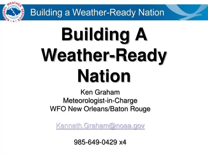 building a weather ready nation
