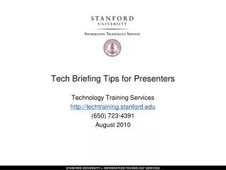 Tech Briefing Tips for Presenters
