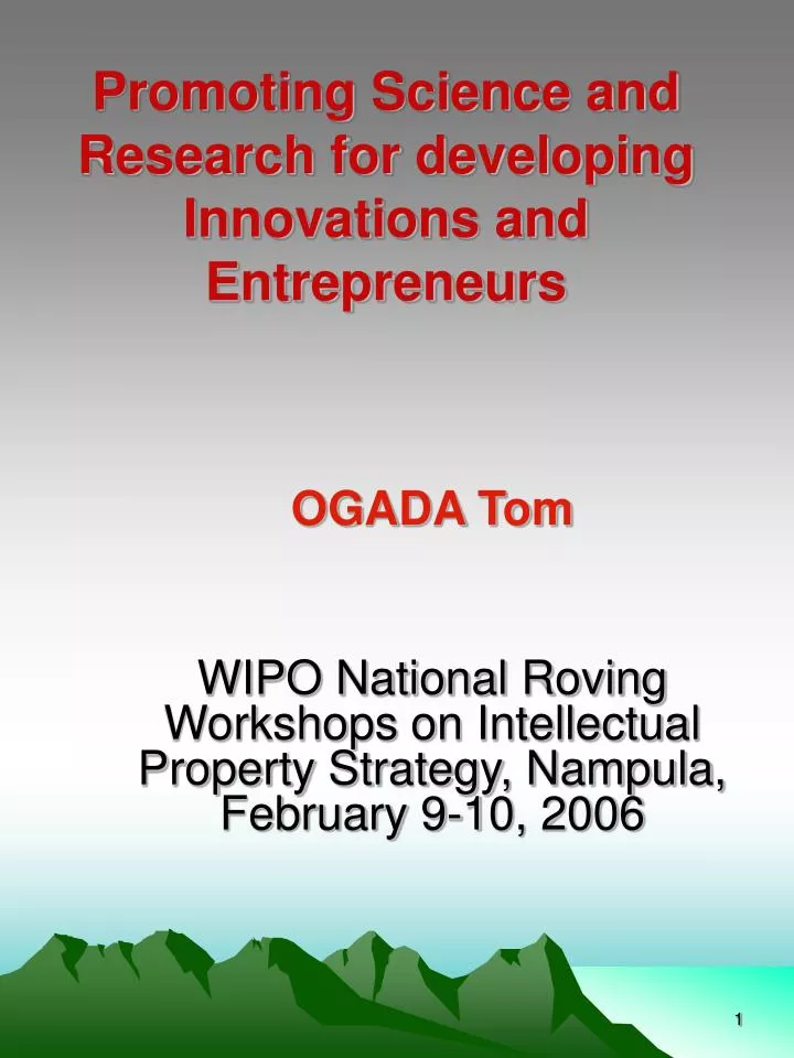 promoting science and research for developing innovations and entrepreneurs