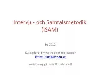 intervju och samtalsmetodik isam