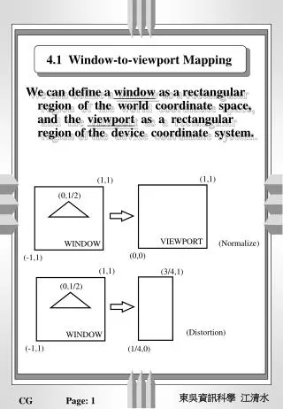 4.1 Window-to-viewport Mapping