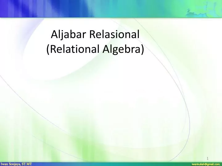 aljabar relasional relational algebra