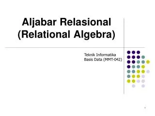 aljabar relasional relational algebra