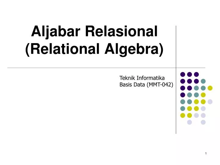 aljabar relasional relational algebra