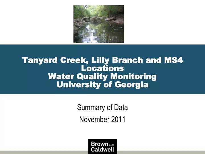 tanyard creek lilly branch and ms4 locations water quality monitoring university of georgia