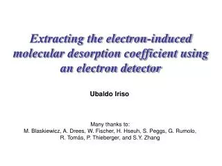 Extracting the electron-induced molecular desorption coefficient using an electron detector