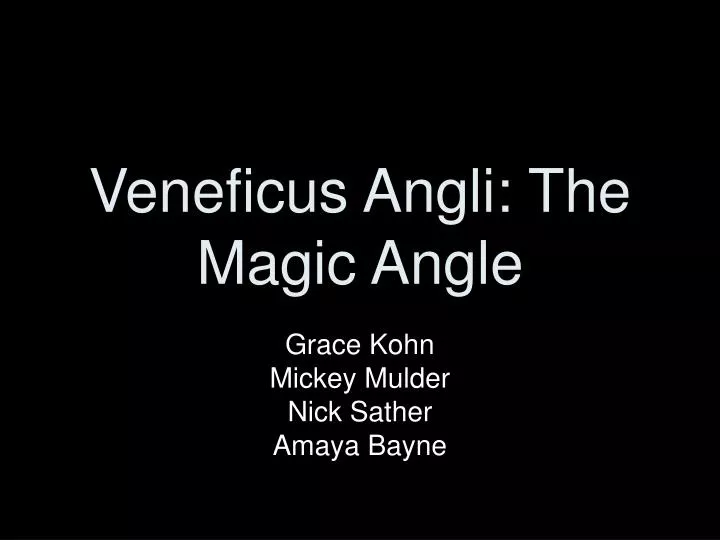 veneficus angli the magic angle