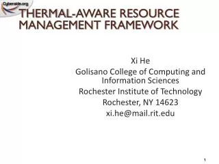 Xi He Golisano College of Computing and Information Sciences Rochester Institute of Technology