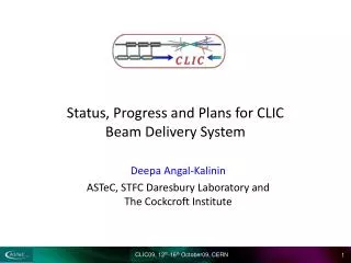Status, Progress and Plans for CLIC Beam Delivery System
