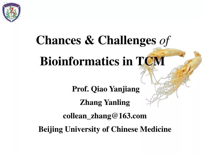 chances challenges of bioinformatics in tcm
