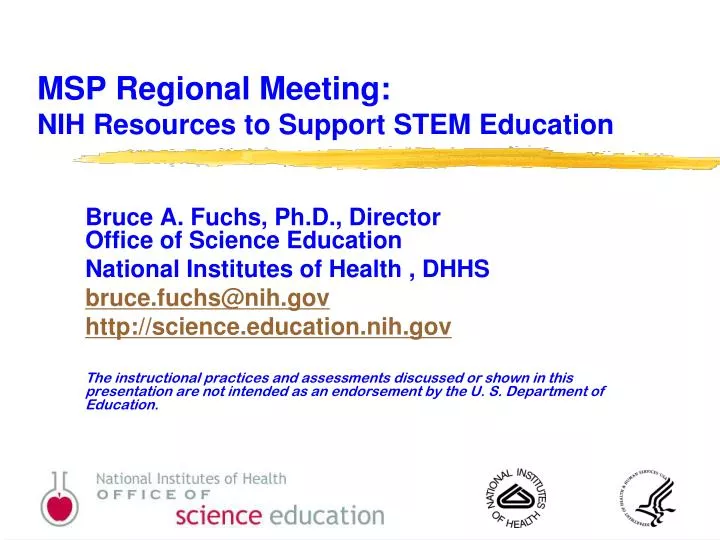 msp regional meeting nih resources to support stem education