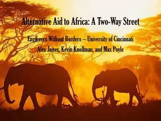 Alternative Aid to Africa: A Two-Way Street