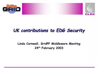 UK contributions to EDG Security