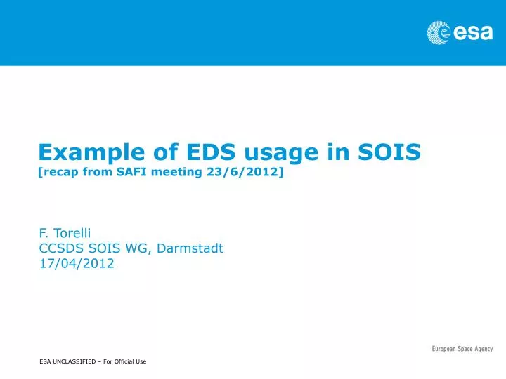 example of eds usage in sois recap from safi meeting 23 6 2012