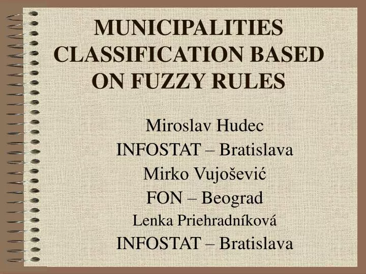 municipalities classification based on fuzzy rules