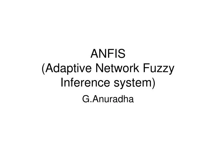 anfis adaptive network fuzzy inference system