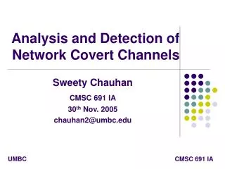 Analysis and Detection of Network Covert Channels