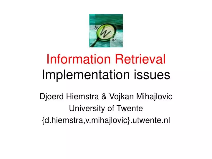 information retrieval implementation issues