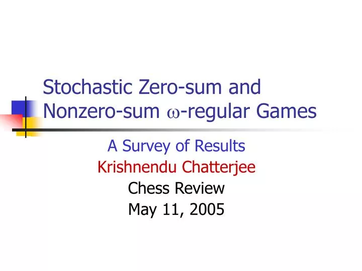 stochastic zero sum and nonzero sum regular games