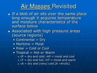 Air Masses Revisited