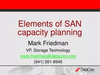 Elements of SAN capacity planning