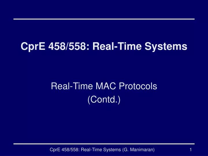 cpre 458 558 real time systems