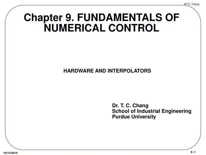 chapter 9 fundamentals of numerical control
