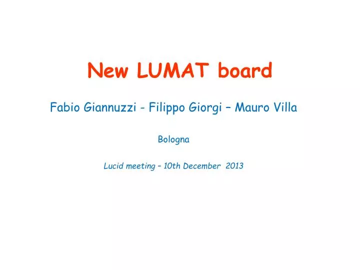 new lumat board
