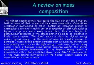 A review on mass composition