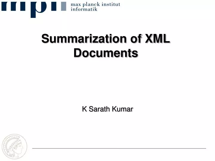 summarization of xml documents