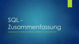 sql zusammenfassung