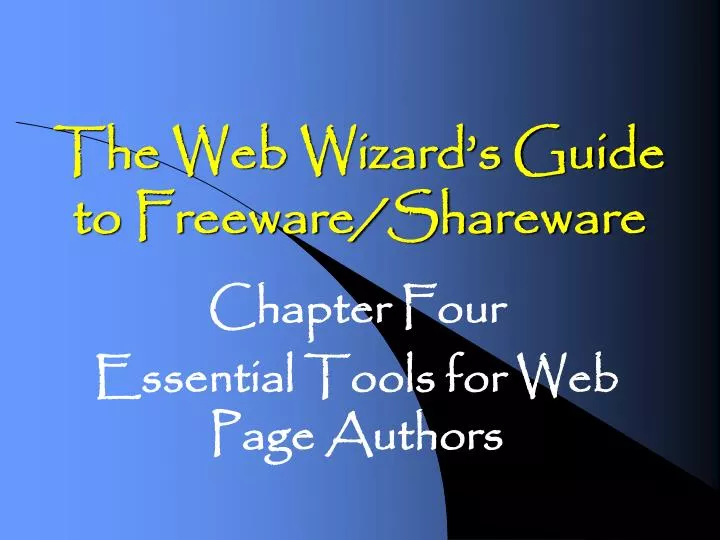 the web wizard s guide to freeware shareware