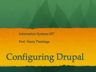 Configuring Drupal