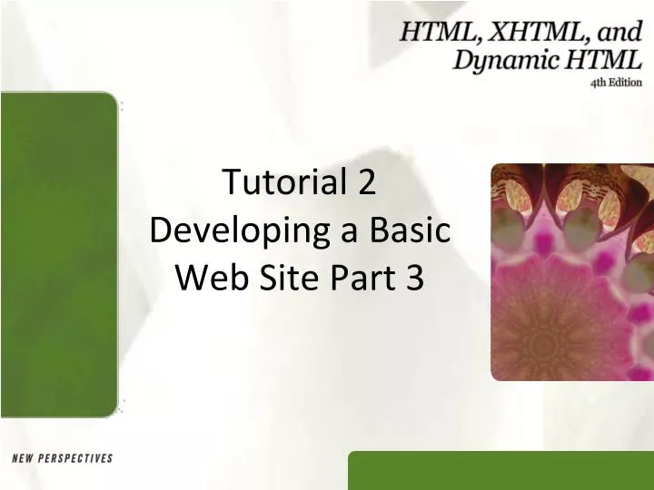 tutorial 2 developing a basic web site part 3