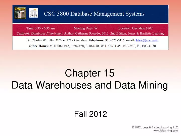 chapter 15 data warehouses and data mining