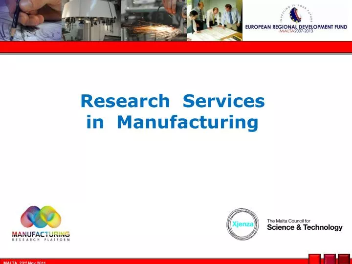 research services in manufacturing