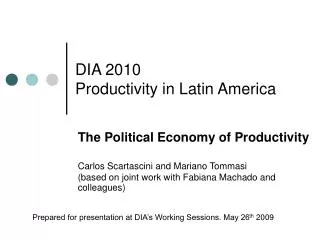 DIA 2010 Productivity in Latin America