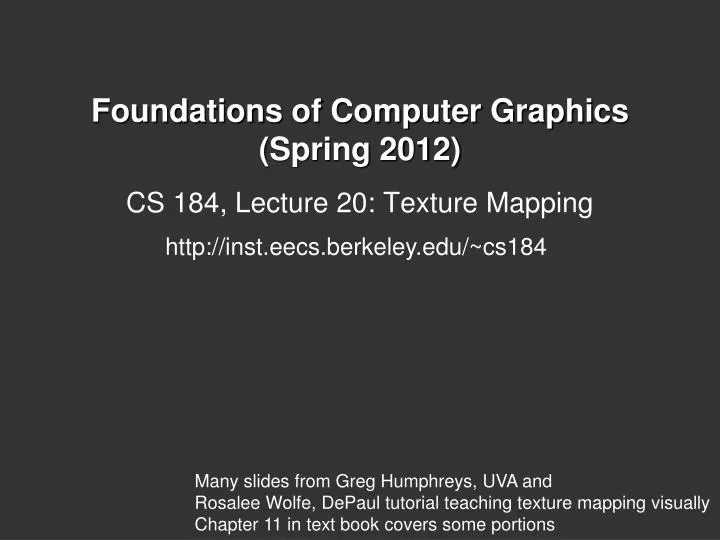 foundations of computer graphics spring 2012