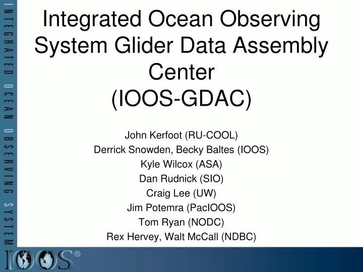 integrated ocean observing system glider data assembly center ioos gdac