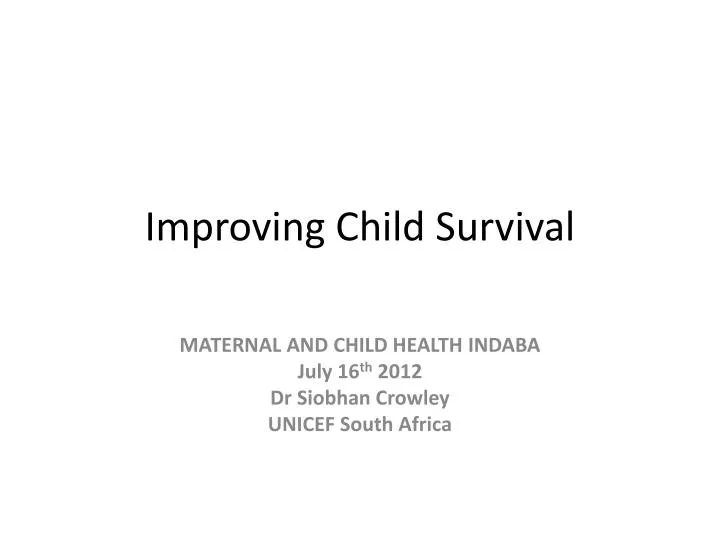 improving child survival