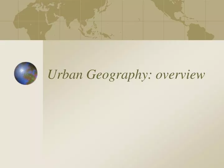 urban geography overview