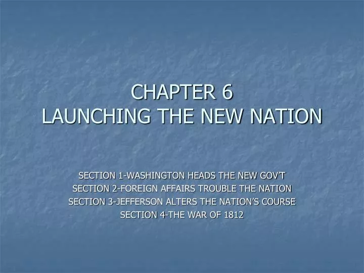 chapter 6 launching the new nation