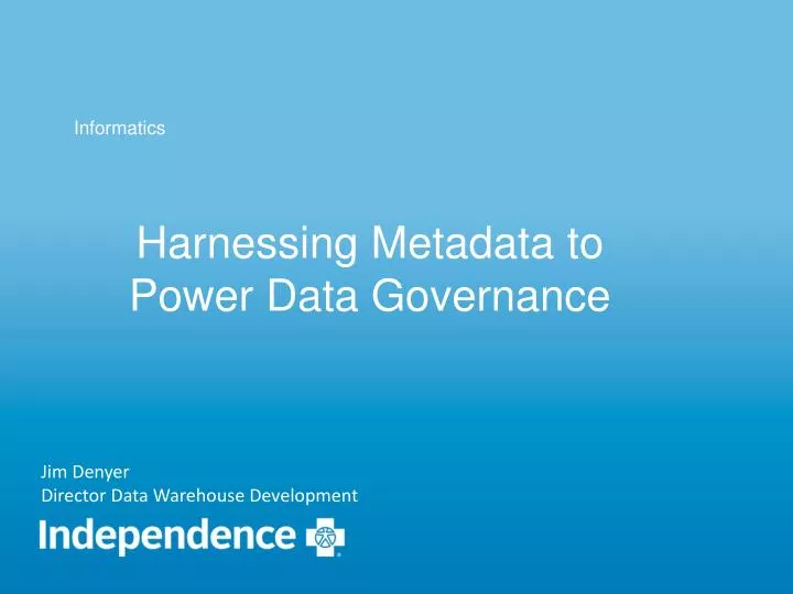 harnessing metadata to power data governance