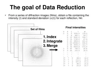 The goal of Data Reduction