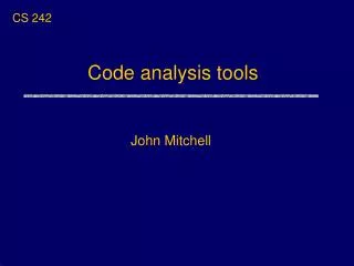 Code analysis tools