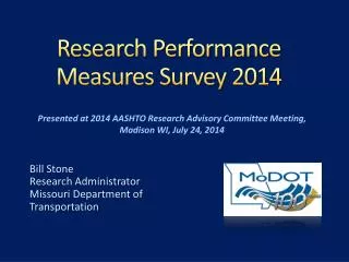 Research Performance Measures Survey 2014