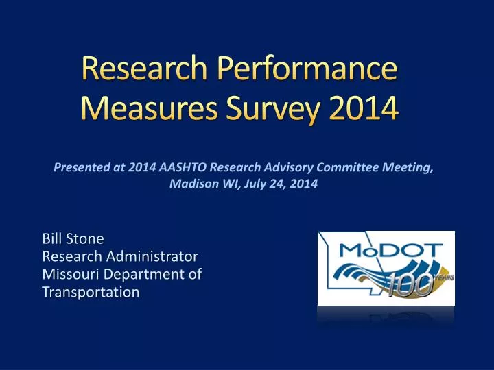 research performance measures survey 2014